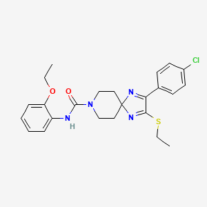 molecular formula C24H27ClN4O2S B2978428 2-(4-氯苯基)-N-(2-乙氧基苯基)-3-(乙硫基)-1,4,8-三氮杂螺[4.5]癸-1,3-二烯-8-甲酰胺 CAS No. 1358767-54-0