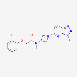 molecular formula C18H19FN6O2 B2978437 2-(2-氟苯氧基)-N-甲基-N-(1-(3-甲基-[1,2,4]三唑并[4,3-b]哒嗪-6-基)氮杂环丁-3-基)乙酰胺 CAS No. 2320687-03-2