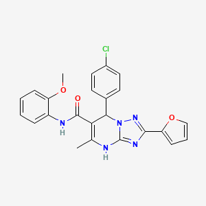 molecular formula C24H20ClN5O3 B2978442 7-(4-氯苯基)-2-(呋喃-2-基)-N-(2-甲氧基苯基)-5-甲基-4,7-二氢-[1,2,4]三唑并[1,5-a]嘧啶-6-甲酰胺 CAS No. 540504-85-6