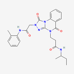 molecular formula C25H28N6O4 B2978445 N-(2,4-dimethoxybenzyl)-3-[4-(4-methoxyphenoxy)pyrimidin-2-yl]benzamide CAS No. 1242972-55-9