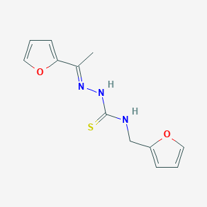 (E)-2-(1-(furan-2-yl)ethylidene)-N-(furan-2-ylmethyl)hydrazinecarbothioamide