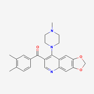 (3,4-Dimethylphenyl)(8-(4-methylpiperazin-1-yl)-[1,3]dioxolo[4,5-g]quinolin-7-yl)methanone