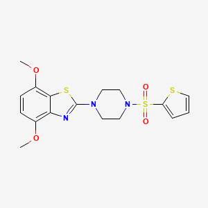molecular formula C17H19N3O4S3 B2978463 4,7-Dimethoxy-2-(4-(thiophen-2-ylsulfonyl)piperazin-1-yl)benzo[d]thiazole CAS No. 955742-59-3