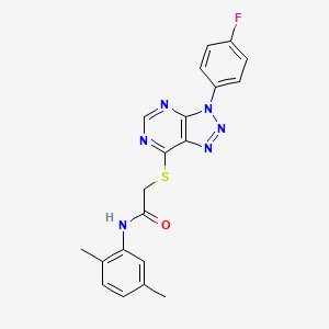 molecular formula C20H17FN6OS B2978465 N-(2,5-dimethylphenyl)-2-((3-(4-fluorophenyl)-3H-[1,2,3]triazolo[4,5-d]pyrimidin-7-yl)thio)acetamide CAS No. 863459-90-9
