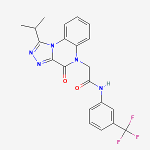 molecular formula C21H18F3N5O2 B2978467 2-[4-氧代-1-(丙烷-2-基)[1,2,4]三唑并[4,3-a]喹喔啉-5(4H)-基]-N-[3-(三氟甲基)苯基]乙酰胺 CAS No. 1260989-82-9