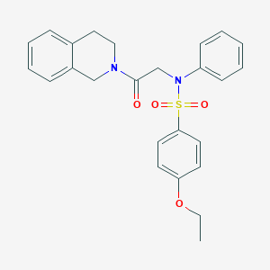 molecular formula C25H26N2O4S B297847 N-[2-(3,4-dihydroisoquinolin-2(1H)-yl)-2-oxoethyl]-4-ethoxy-N-phenylbenzenesulfonamide 