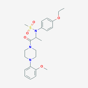 molecular formula C23H31N3O5S B297848 N-(4-ethoxyphenyl)-N-{1-[4-(2-methoxyphenyl)piperazin-1-yl]-1-oxopropan-2-yl}methanesulfonamide 