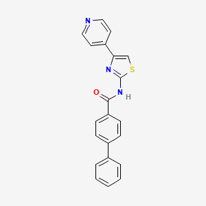 4-phenyl-N-(4-pyridin-4-yl-1,3-thiazol-2-yl)benzamide