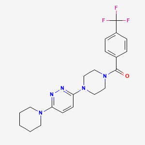molecular formula C21H24F3N5O B2978494 (4-(6-(哌啶-1-基)哒嗪-3-基)哌嗪-1-基)(4-(三氟甲基)苯基)甲苯酮 CAS No. 898406-31-0