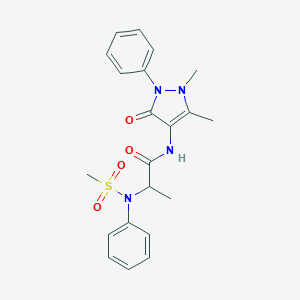molecular formula C21H24N4O4S B297850 N-(1,5-dimethyl-3-oxo-2-phenylpyrazol-4-yl)-2-(N-methylsulfonylanilino)propanamide 