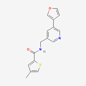 molecular formula C16H14N2O2S B2978503 N-((5-(furan-3-yl)pyridin-3-yl)methyl)-4-methylthiophene-2-carboxamide CAS No. 2034571-23-6