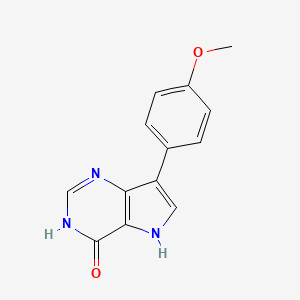 molecular formula C13H11N3O2 B2978510 7-(4-methoxyphenyl)-3,5-dihydro-4H-pyrrolo[3,2-d]pyrimidin-4-one CAS No. 1255784-82-7