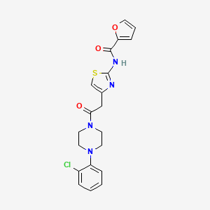 molecular formula C20H19ClN4O3S B2978516 N-(4-(2-(4-(2-chlorophenyl)piperazin-1-yl)-2-oxoethyl)thiazol-2-yl)furan-2-carboxamide CAS No. 923185-42-6