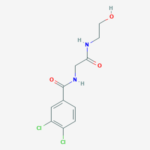 molecular formula C11H12Cl2N2O3 B2978524 3,4-dichloro-N-{2-[(2-hydroxyethyl)amino]-2-oxoethyl}benzenecarboxamide CAS No. 338419-51-5
