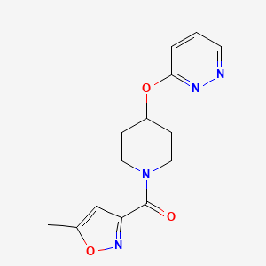 molecular formula C14H16N4O3 B2978527 (5-Methylisoxazol-3-yl)(4-(pyridazin-3-yloxy)piperidin-1-yl)methanone CAS No. 1797596-25-8