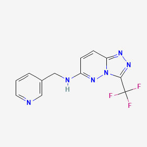 molecular formula C12H9F3N6 B2978528 N-(3-pyridinylmethyl)-3-(trifluoromethyl)[1,2,4]triazolo[4,3-b]pyridazin-6-amine CAS No. 339017-43-5