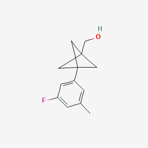 molecular formula C13H15FO B2978534 [3-(3-Fluoro-5-methylphenyl)-1-bicyclo[1.1.1]pentanyl]methanol CAS No. 2287285-66-7