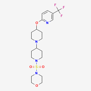 molecular formula C20H29F3N4O4S B2978535 1'-(吗啉-4-磺酰基)-4-{[5-(三氟甲基)吡啶-2-基]氧基}-1,4'-双哌啶 CAS No. 2097932-61-9