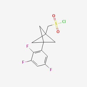 molecular formula C12H10ClF3O2S B2978536 [3-(2,3,5-Trifluorophenyl)-1-bicyclo[1.1.1]pentanyl]methanesulfonyl chloride CAS No. 2287281-34-7