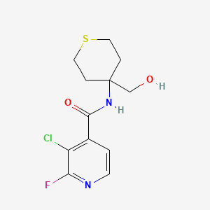 molecular formula C12H14ClFN2O2S B2978547 3-Chloro-2-fluoro-N-[4-(hydroxymethyl)thian-4-YL]pyridine-4-carboxamide CAS No. 2128694-90-4