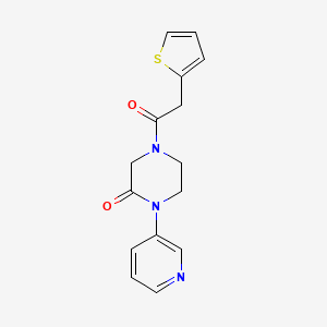 molecular formula C15H15N3O2S B2978558 1-(吡啶-3-基)-4-[2-(噻吩-2-基)乙酰基]哌嗪-2-酮 CAS No. 2097862-25-2