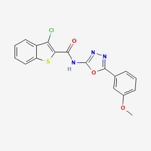 molecular formula C18H12ClN3O3S B2978568 3-chloro-N-(5-(3-methoxyphenyl)-1,3,4-oxadiazol-2-yl)benzo[b]thiophene-2-carboxamide CAS No. 921059-86-1
