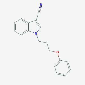 molecular formula C18H16N2O B297857 1-(3-苯氧基丙基)-3-吲哚甲腈 