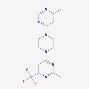 molecular formula C15H17F3N6 B2978576 2-Methyl-4-[4-(6-methylpyrimidin-4-yl)piperazin-1-yl]-6-(trifluoromethyl)pyrimidine CAS No. 2097925-08-9