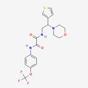 molecular formula C19H20F3N3O4S B2978577 N1-(2-morpholino-2-(thiophen-3-yl)ethyl)-N2-(4-(trifluoromethoxy)phenyl)oxalamide CAS No. 946201-15-6