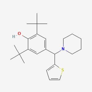 molecular formula C24H35NOS B2978579 2,6-二叔丁基-4-(哌啶-1-基(噻吩-2-基)甲基)苯酚 CAS No. 514183-44-9