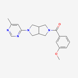 molecular formula C19H22N4O2 B2978588 (3-Methoxyphenyl)-[2-(6-methylpyrimidin-4-yl)-1,3,3a,4,6,6a-hexahydropyrrolo[3,4-c]pyrrol-5-yl]methanone CAS No. 2380171-47-9