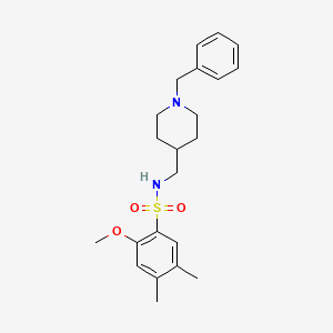 molecular formula C22H30N2O3S B2978597 N-((1-benzylpiperidin-4-yl)methyl)-2-methoxy-4,5-dimethylbenzenesulfonamide CAS No. 952989-12-7