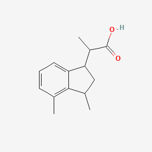 molecular formula C14H18O2 B2978615 2-(3,4-Dimethyl-2,3-dihydro-1H-inden-1-yl)propanoic acid CAS No. 2248282-64-4