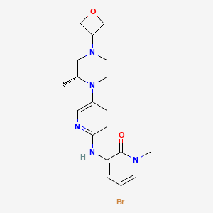 molecular formula C19H24BrN5O2 B2978617 5-bromo-1-methyl-3-[[5-[(2R)-2-methyl-4-(oxetan-3-yl)piperazin-1-yl]-2-pyridyl]amino]pyridin-2-one CAS No. 1433860-44-6