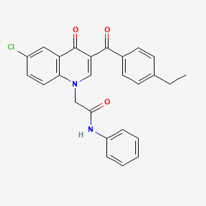 molecular formula C26H21ClN2O3 B2978625 2-(6-chloro-3-(4-ethylbenzoyl)-4-oxoquinolin-1(4H)-yl)-N-phenylacetamide CAS No. 895645-89-3