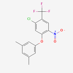 molecular formula C15H11ClF3NO3 B2978626 1-Chloro-5-(3,5-dimethylphenoxy)-4-nitro-2-(trifluoromethyl)benzene CAS No. 646498-10-4