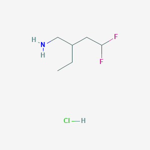 molecular formula C6H14ClF2N B2978630 3-(Aminomethyl)-1,1-difluoropentane hydrochloride CAS No. 1909305-91-4