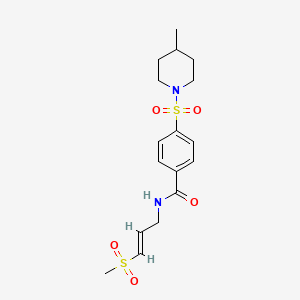 (E)-4-((4-methylpiperidin-1-yl)sulfonyl)-N-(3-(methylsulfonyl)allyl)benzamide