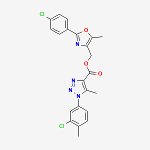 molecular formula C22H18Cl2N4O3 B2978637 [2-(4-chlorophenyl)-5-methyl-1,3-oxazol-4-yl]methyl 1-(3-chloro-4-methylphenyl)-5-methyl-1H-1,2,3-triazole-4-carboxylate CAS No. 946295-57-4