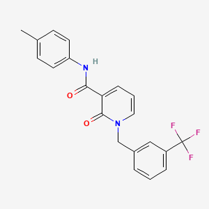 N-(4-methylphenyl)-2-oxo-1-[[3-(trifluoromethyl)phenyl]methyl]pyridine-3-carboxamide
