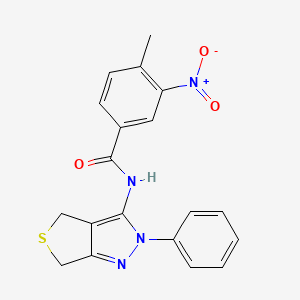 molecular formula C19H16N4O3S B2978641 4-methyl-3-nitro-N-(2-phenyl-4,6-dihydro-2H-thieno[3,4-c]pyrazol-3-yl)benzamide CAS No. 391866-26-5
