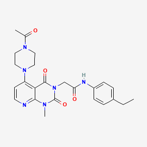 molecular formula C24H28N6O4 B2978642 2-(5-(4-acetylpiperazin-1-yl)-1-methyl-2,4-dioxo-1,2-dihydropyrido[2,3-d]pyrimidin-3(4H)-yl)-N-(4-ethylphenyl)acetamide CAS No. 1021123-58-9