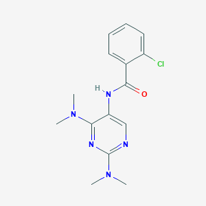 molecular formula C15H18ClN5O B2978650 N-(2,4-bis(dimethylamino)pyrimidin-5-yl)-2-chlorobenzamide CAS No. 1448029-19-3