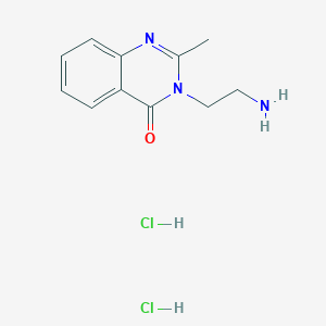 molecular formula C11H15Cl2N3O B2978652 3-(2-氨基乙基)-2-甲基-3,4-二氢喹唑啉-4-酮二盐酸盐 CAS No. 1803583-61-0