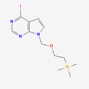 molecular formula C12H18IN3OSi B2978653 4-碘-7-{[2-(三甲基甲硅烷基)乙氧基]甲基}-7H-吡咯并[2,3-d]嘧啶 CAS No. 1100319-02-5