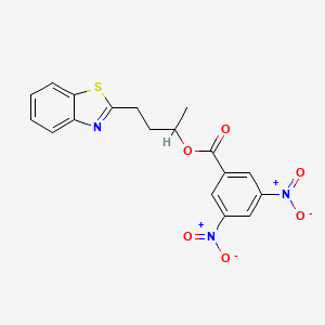molecular formula C18H15N3O6S B2978655 4-(1,3-Benzothiazol-2-yl)butan-2-yl 3,5-dinitrobenzoate CAS No. 94995-05-8