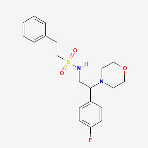 molecular formula C20H25FN2O3S B2978667 N-(2-(4-氟苯基)-2-吗啉乙基)-2-苯乙磺酰胺 CAS No. 941891-22-1