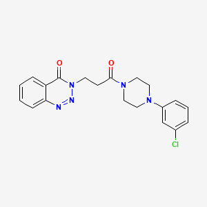 molecular formula C20H20ClN5O2 B2978669 3-{3-[4-(3-chlorophenyl)piperazino]-3-oxopropyl}-1,2,3-benzotriazin-4(3H)-one CAS No. 451469-43-5