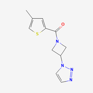 molecular formula C11H12N4OS B2978682 (3-(1H-1,2,3-triazol-1-yl)azetidin-1-yl)(4-methylthiophen-2-yl)methanone CAS No. 2034429-76-8