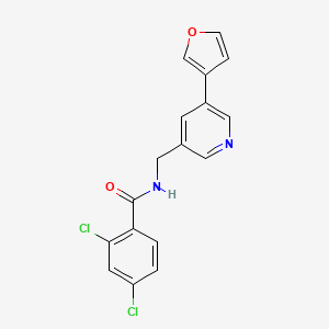 molecular formula C17H12Cl2N2O2 B2978685 2,4-二氯-N-((5-(呋喃-3-基)吡啶-3-基)甲基)苯甲酰胺 CAS No. 2034243-59-7